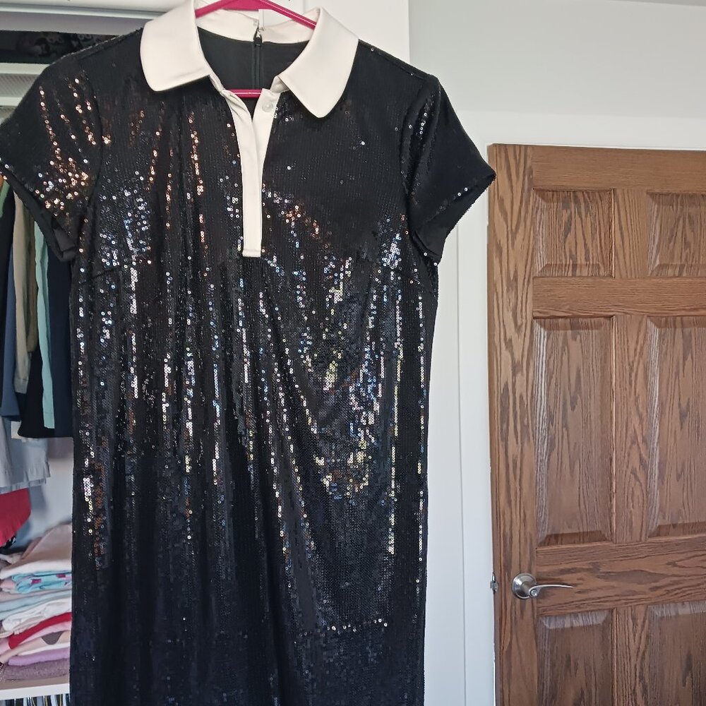 White House Black Market Black Festive Sparkly Dress - S